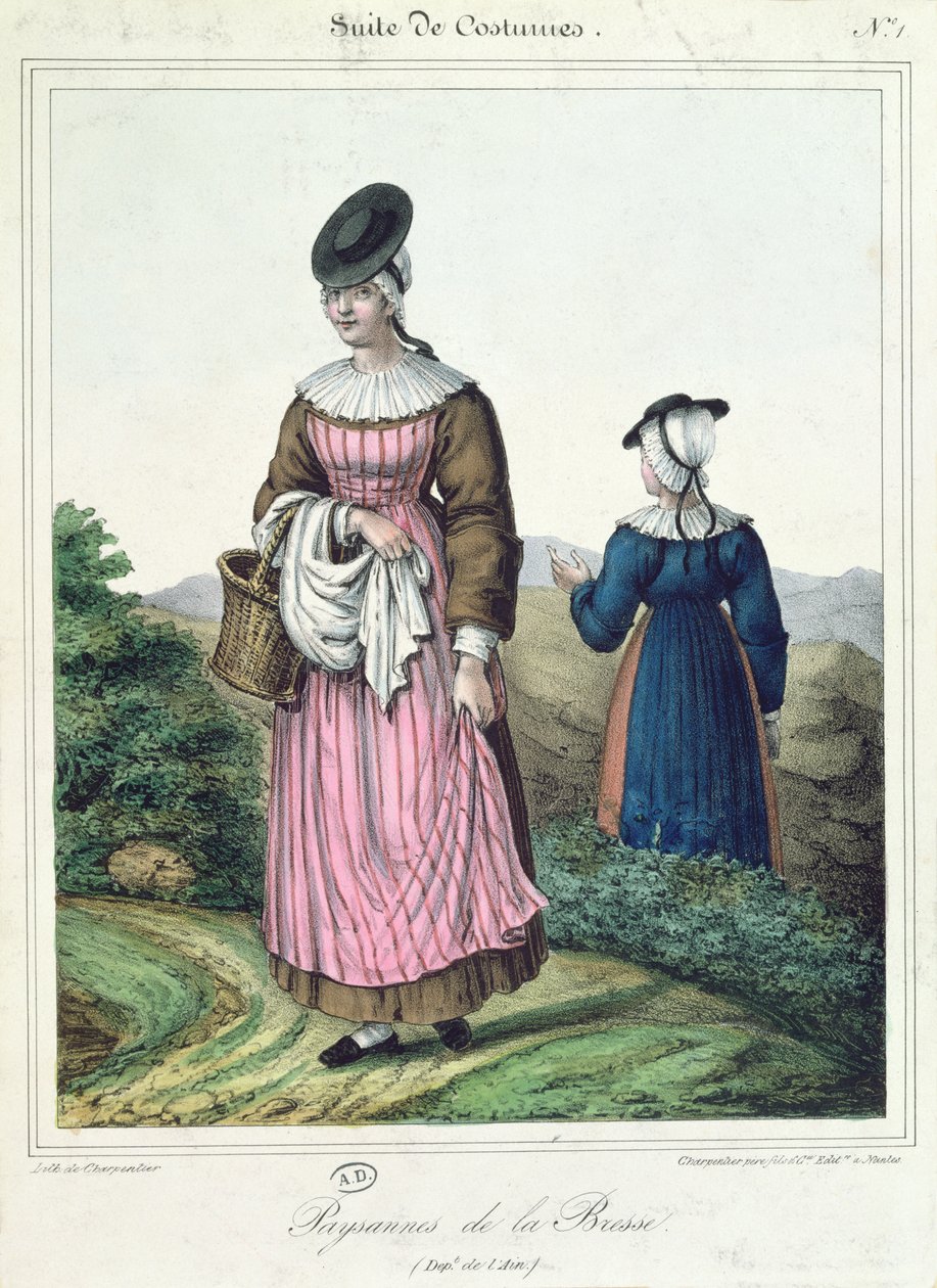 Selské kroje z oblasti Bresse, 1845 od Charpentier