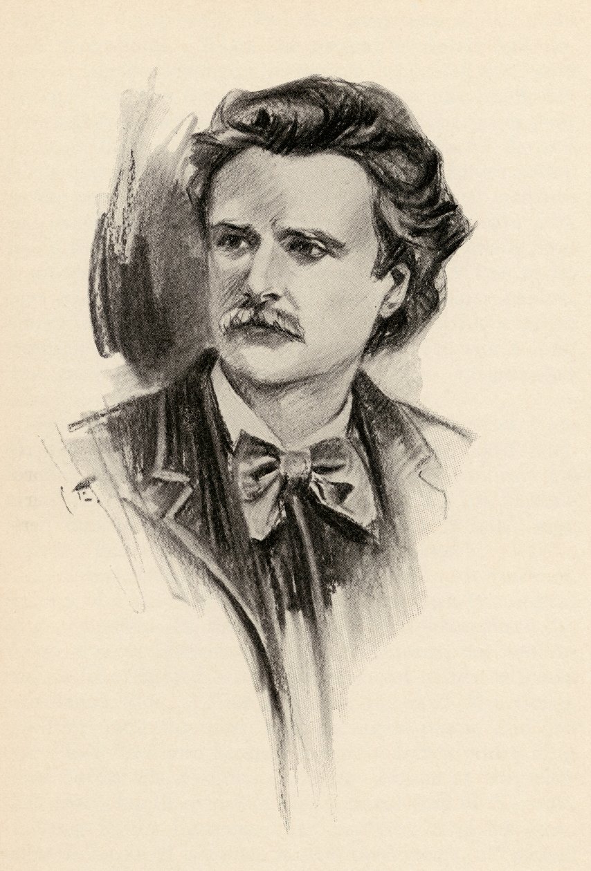 Edvard Grieg (1843-1907), ilustrace z knihy "The Lure of Music" od Olina Downese, 1922. od Chase Emerson