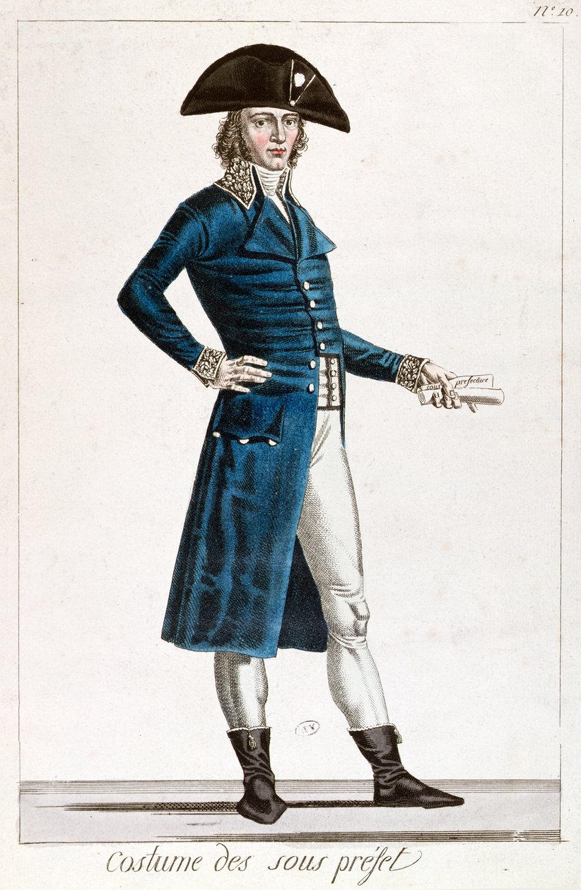 Kostým podprefekta v období konzulátu (1799-1804) první republiky ve Francii, kolem roku 1800 od Chataignier
