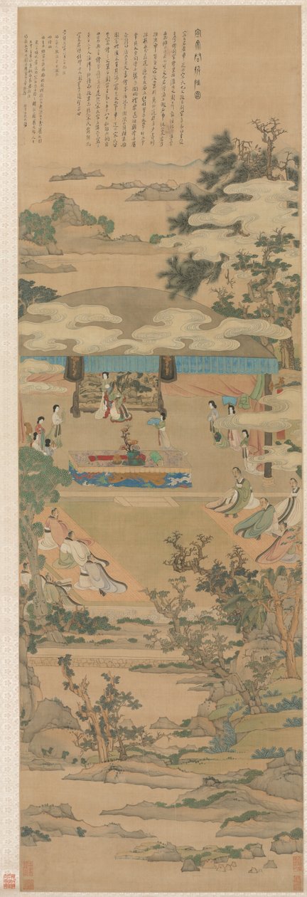 Lady Xuanwen dává pokyny k obřadům Zhou, 1638. od Chen Hongshou