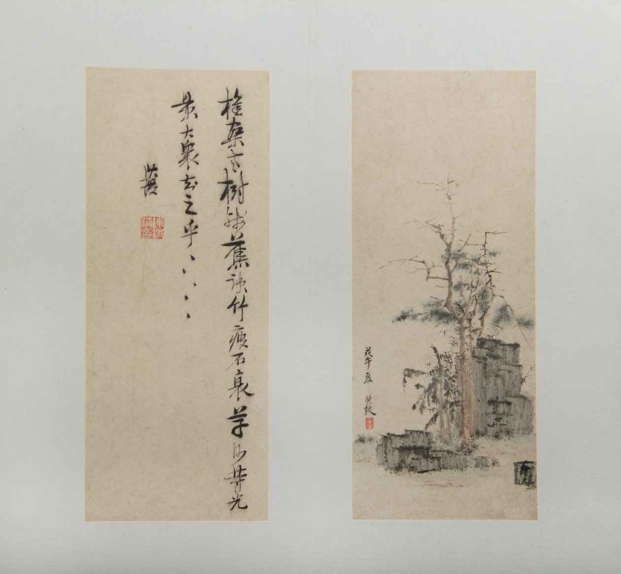 Krajiny, postavy a květiny, datované 1618-22. od Chen Hongshou