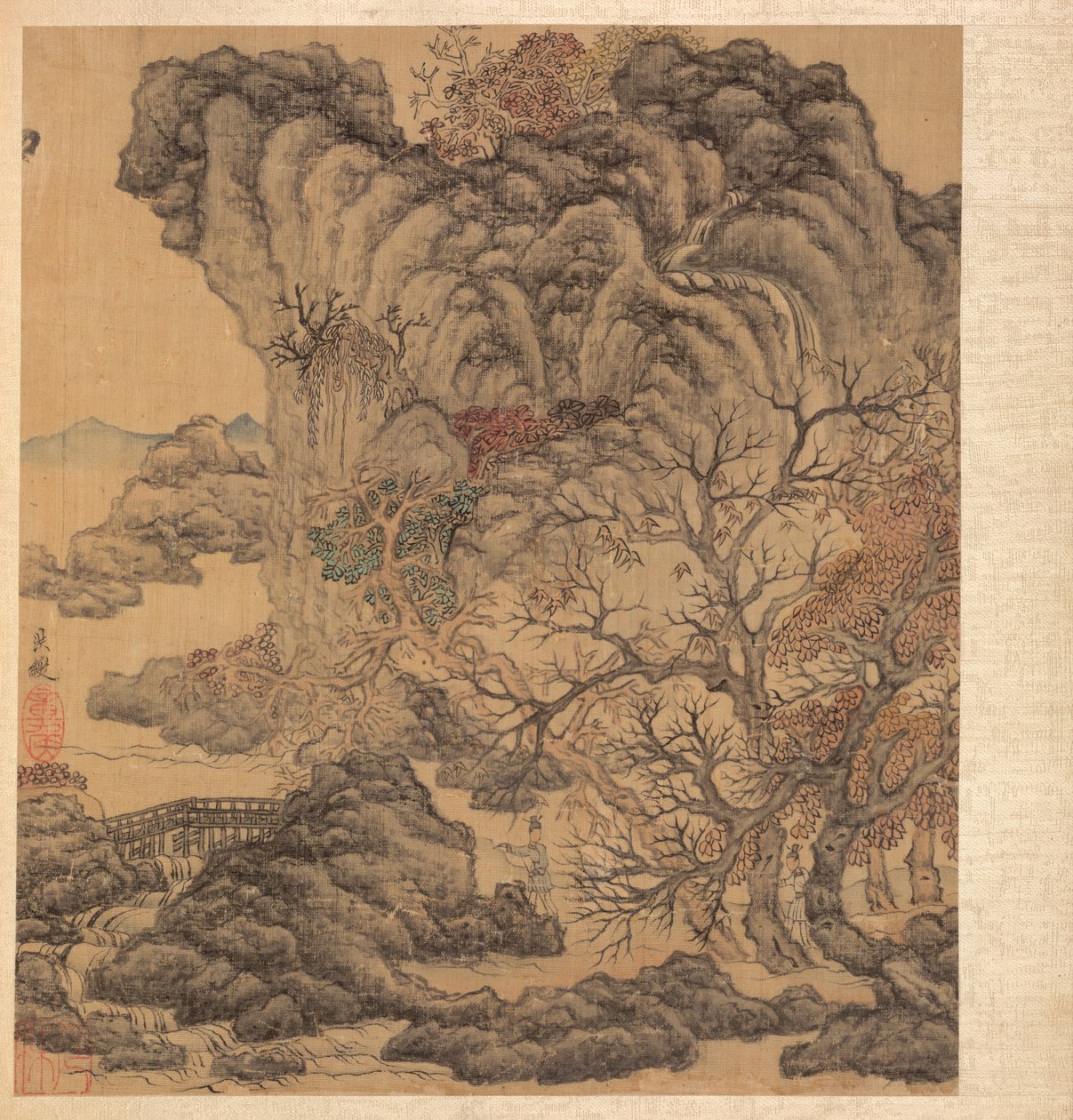 Obrazy podle starých mistrů: Cestovatelé v podzimní krajině, 1598-1652. od Chen Hongshou