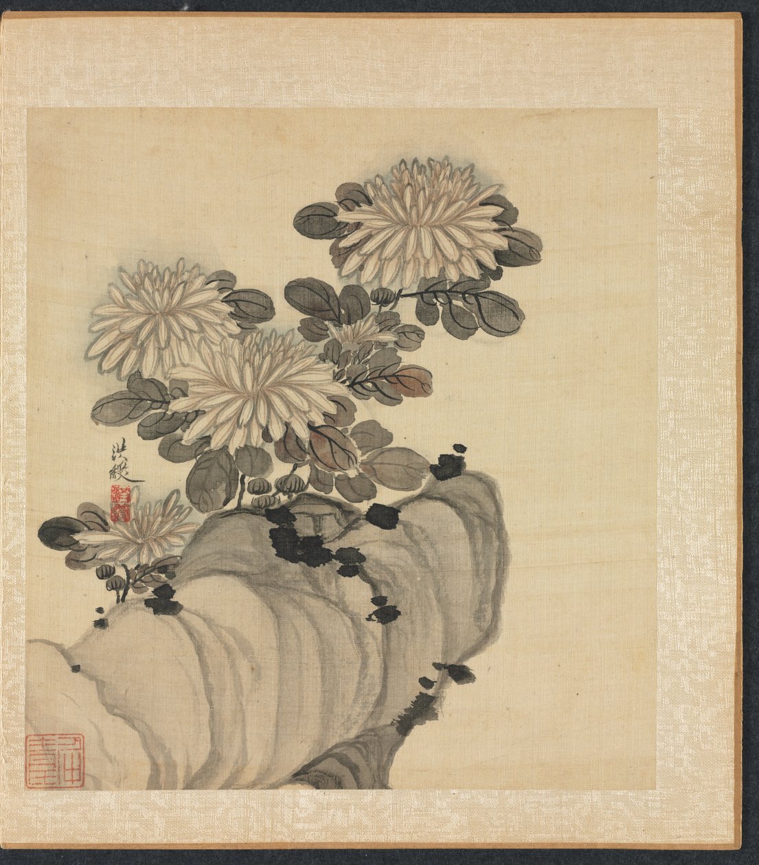 Obrazy podle starých mistrů: Chryzantéma a skála, 1598-1652. od Chen Hongshou