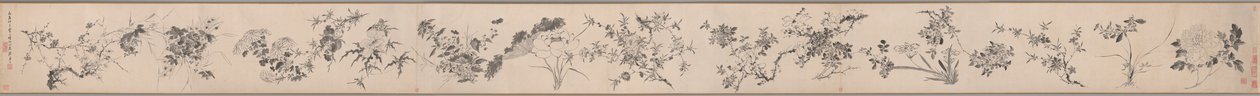 Květiny čtyř ročních období 四季花卉圖 od Chen Jiayan