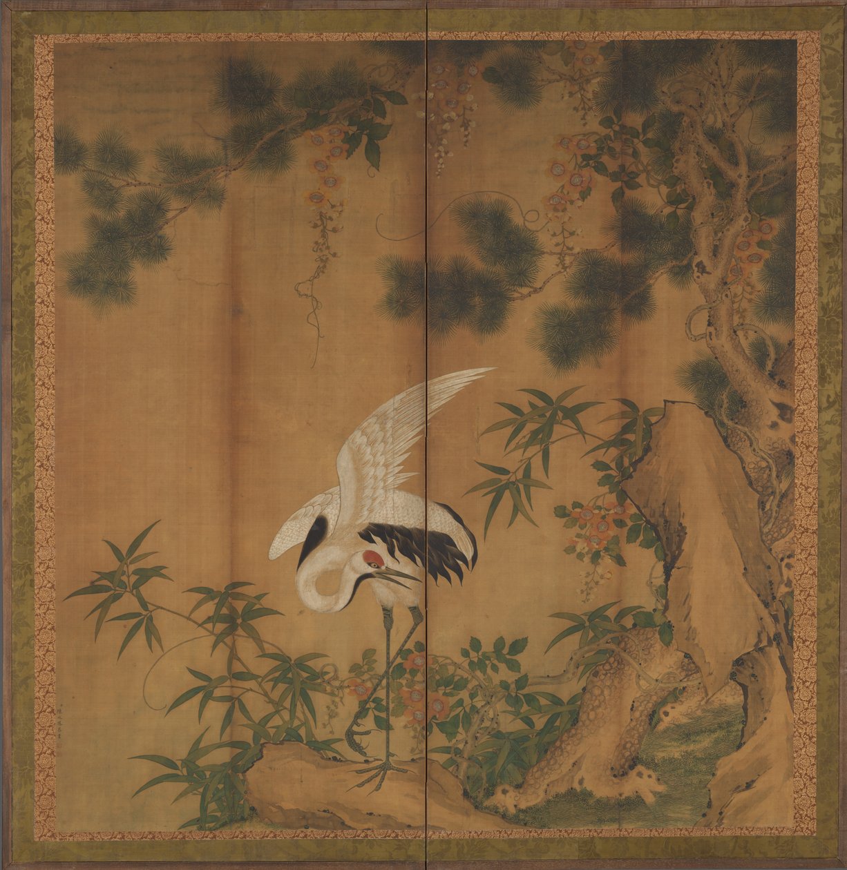 Crane and Pine, konec 19. století. od Chen Zhaofeng