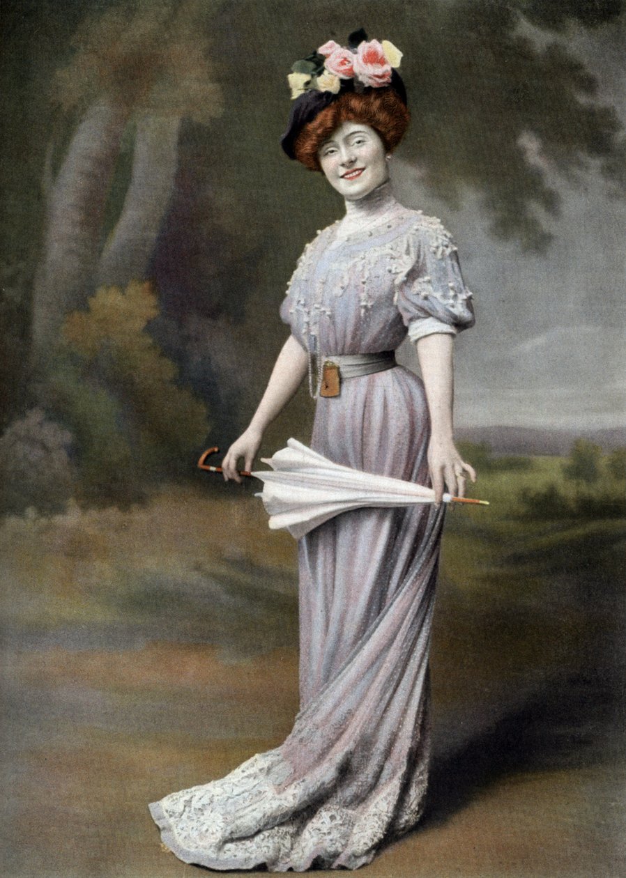 Francouzská komička Amelie Dieterle jako Blanche ve hře "La ponette", Paříž, foto Cheri Rousseau z papíru "Le Theatre" 1. srpna od Cheri Rousseau