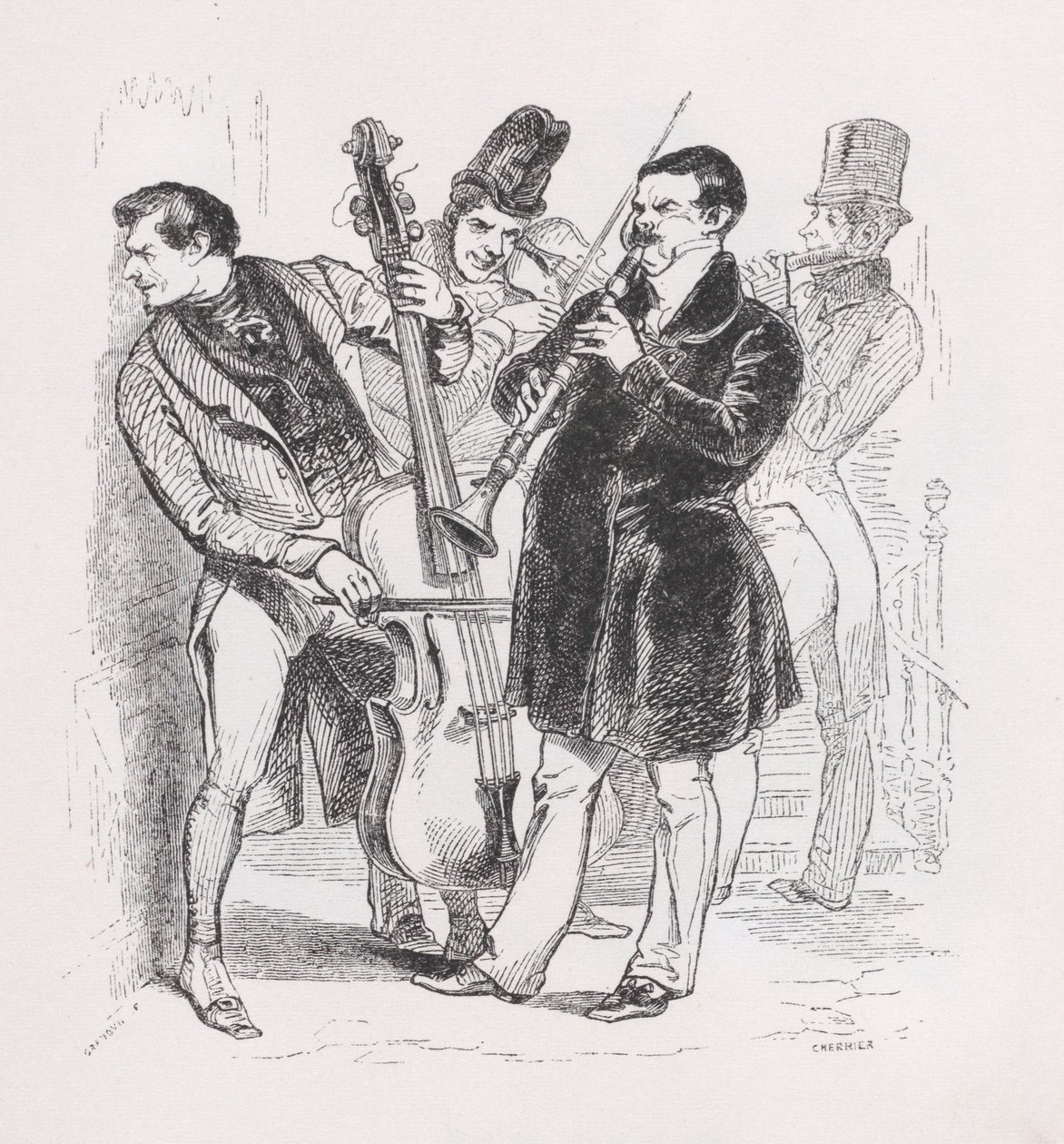 Svatební noc z Úplných Bérangerových děl, 1836. od Cherrier