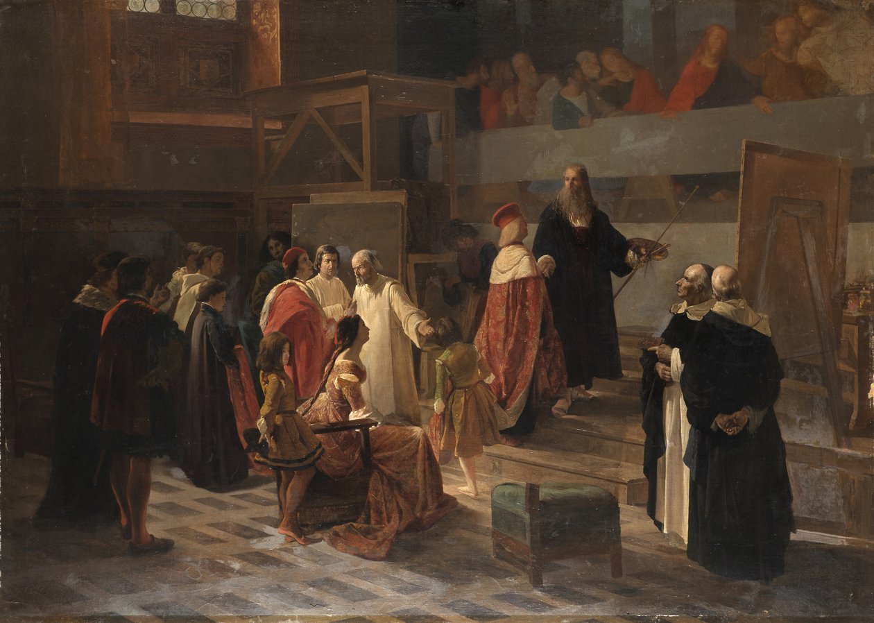 Ludovico il Moro na návštěvě Leonarda da Vinciho v refektáři kláštera Santa Maria delle Grazie od Cherubino Cornienti