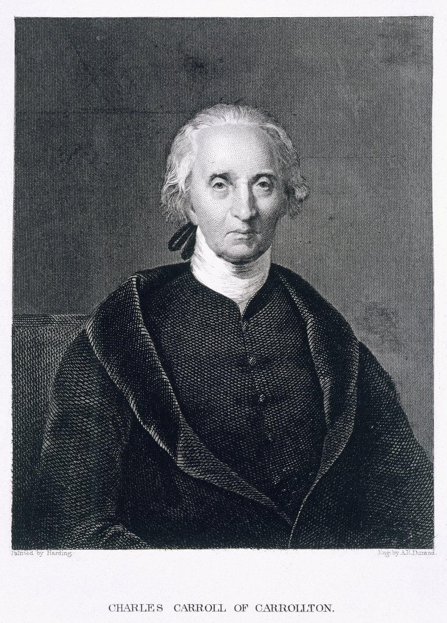 Charles Carroll z Carrolltonu, vyrytý Asher Brown Durand (1796-1886) od Chester Harding