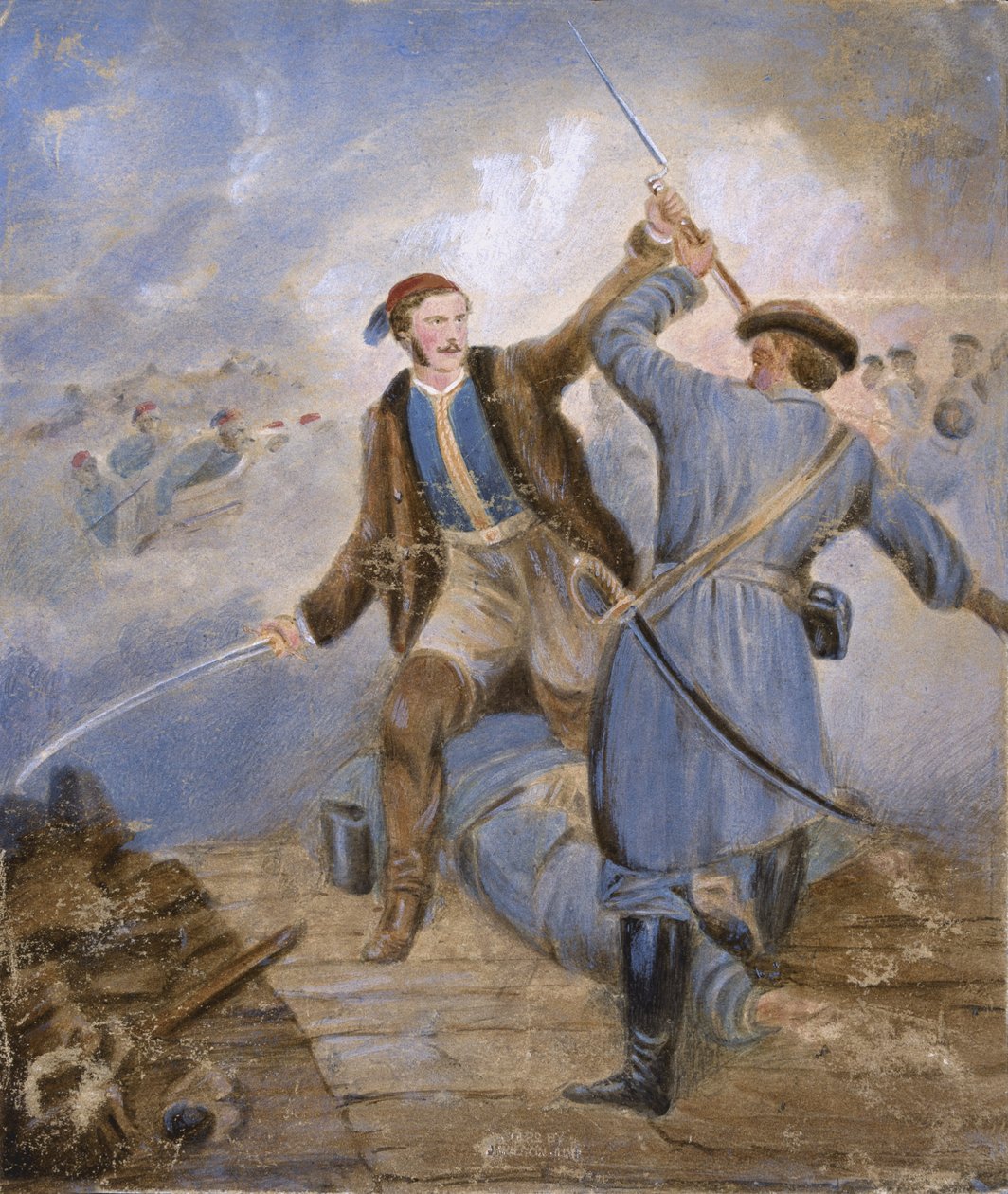 Major CC Teesdale, vítězný VC v Kars, 29. září 1855 od Chevalier Louis William Desanges