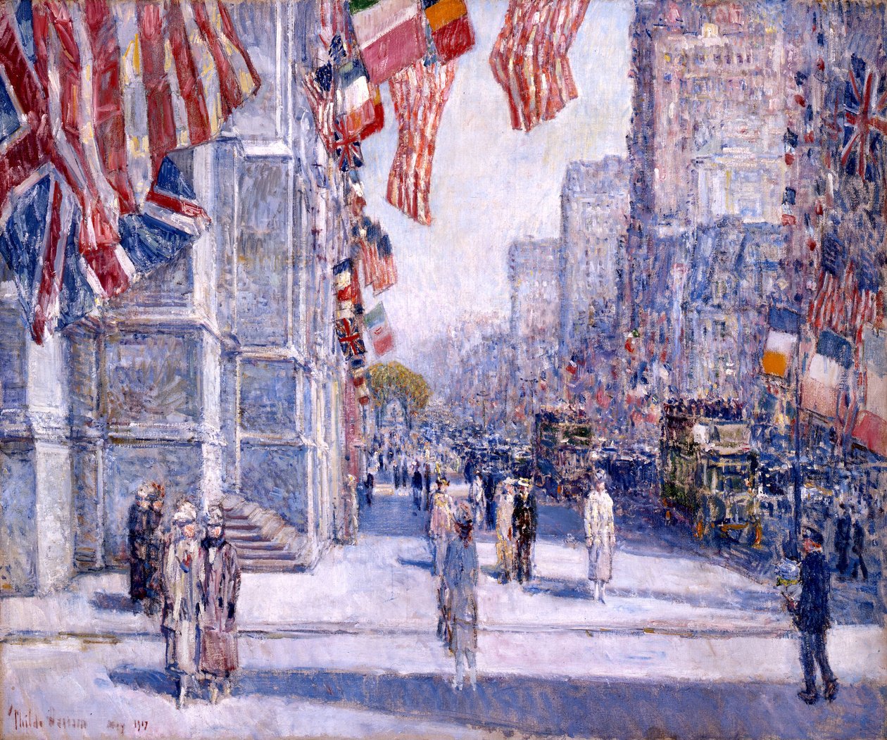 Brzy ráno na třídě v květnu 1917 od Childe Hassam