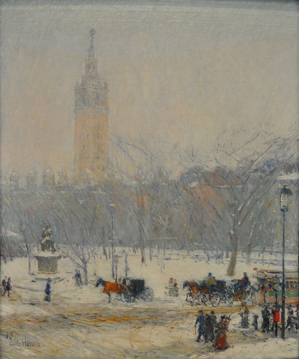 Sněhová bouře, Madison Square. od Childe Hassam