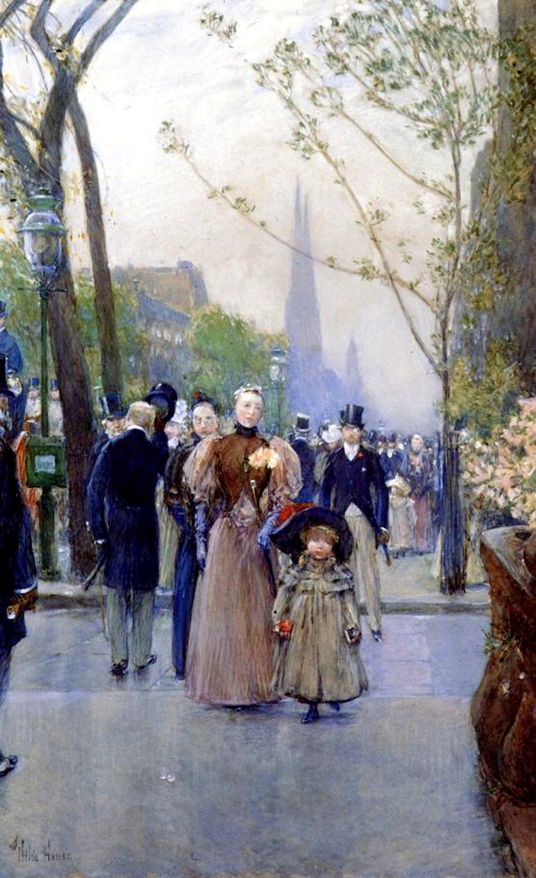 5th Avenue, neděle od Childe Frederick Hassam