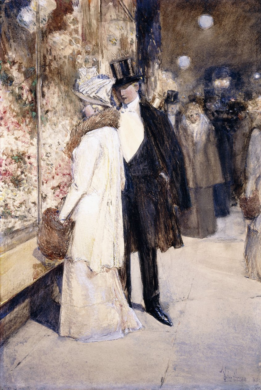 Novoroční nokturno, New York od Childe Frederick Hassam