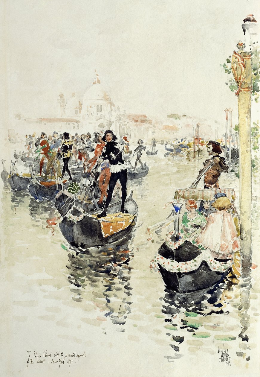 Benátská regata od Childe Frederick Hassam