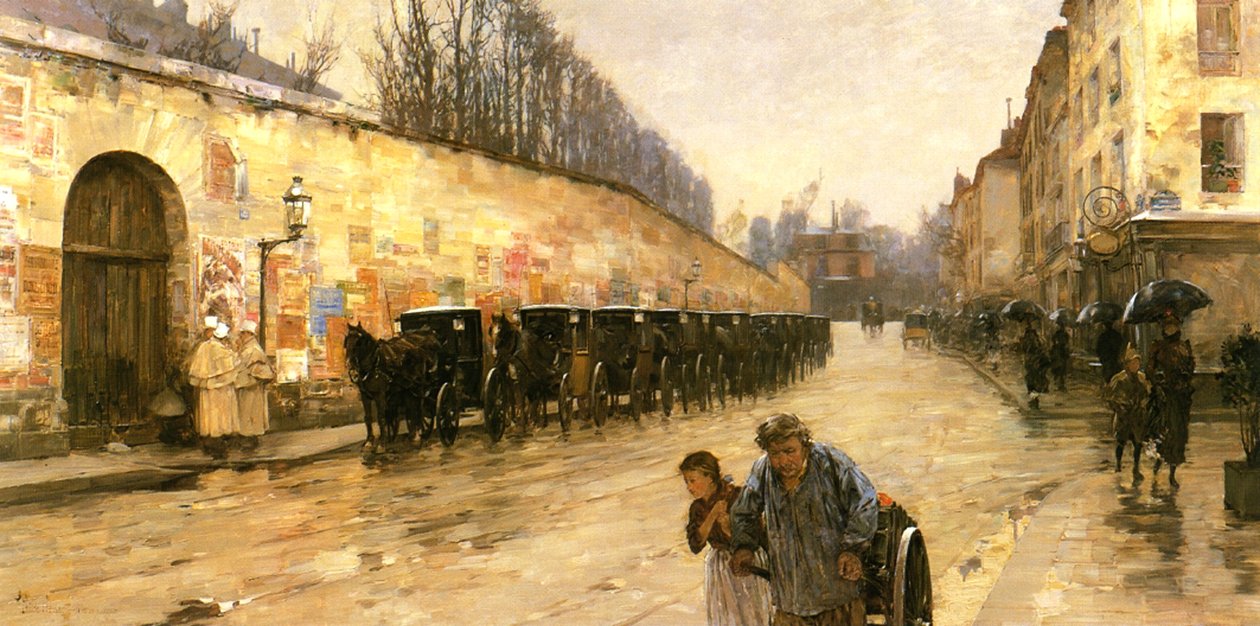 Stanice taxi, Rue Bonaparte, Paříž od Childe Frederick Hassam
