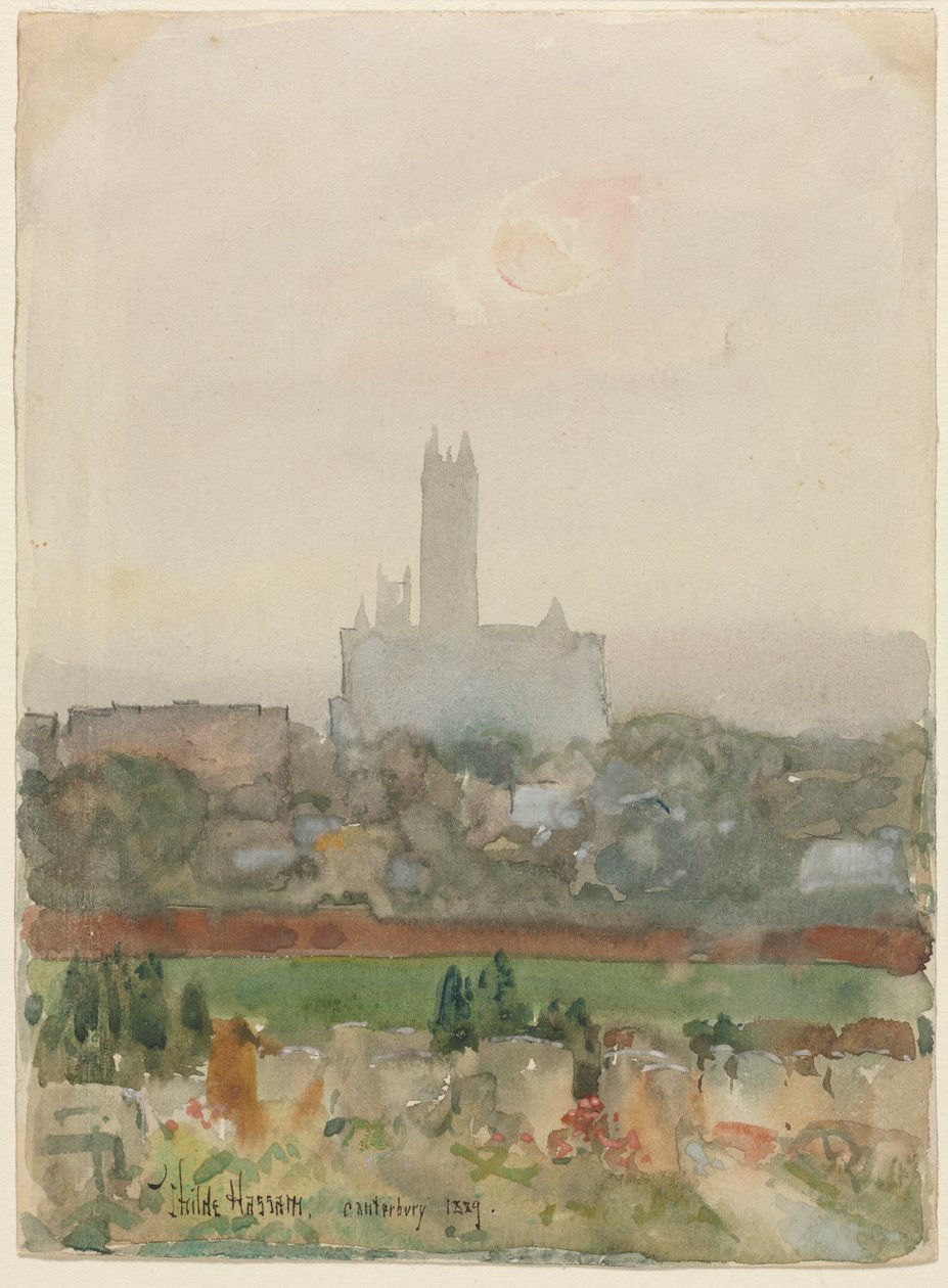 Canterburská katedrála od Childe Frederick Hassam