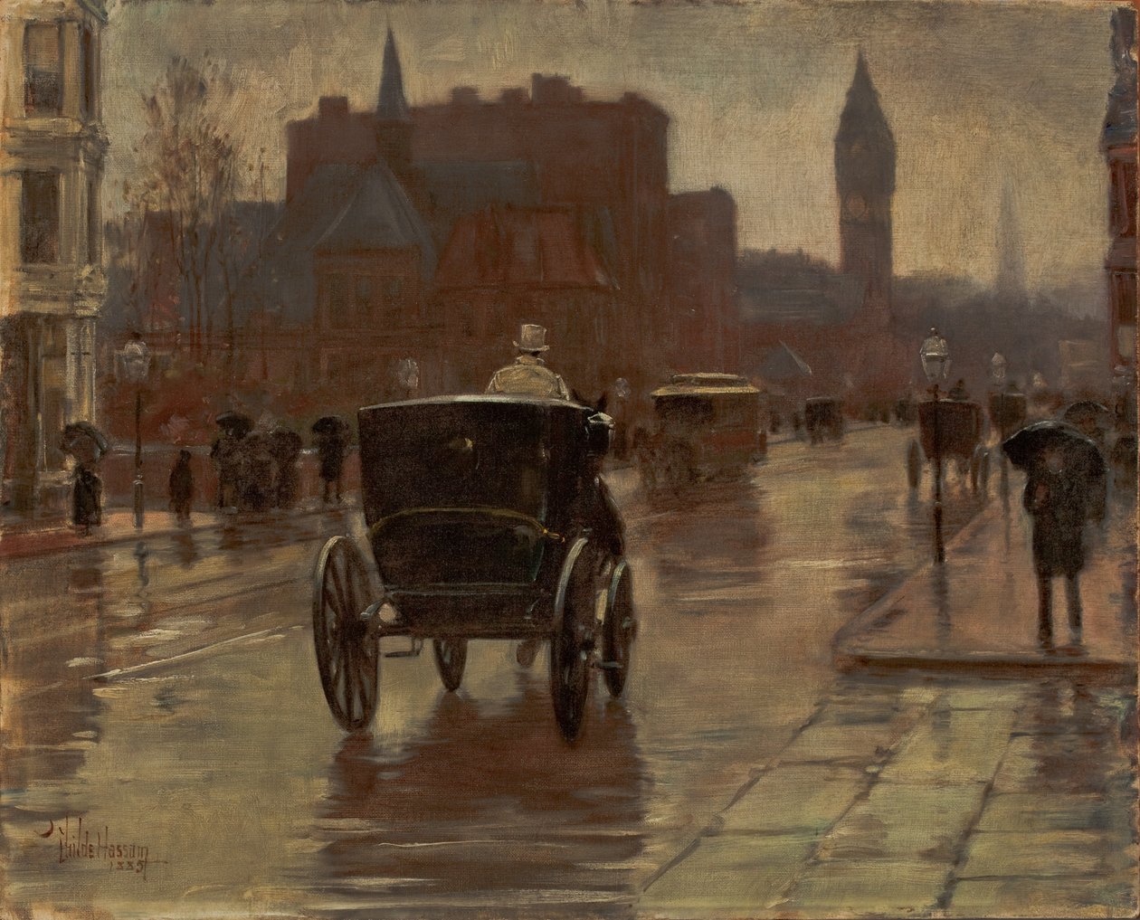 Columbus Avenue, Deštivý den od Childe Frederick Hassam