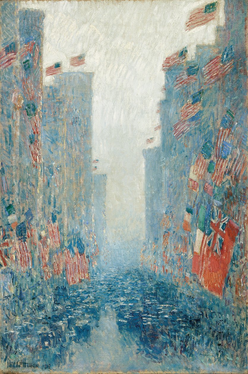 Vlajky, odpoledne na Avenue od Childe Frederick Hassam