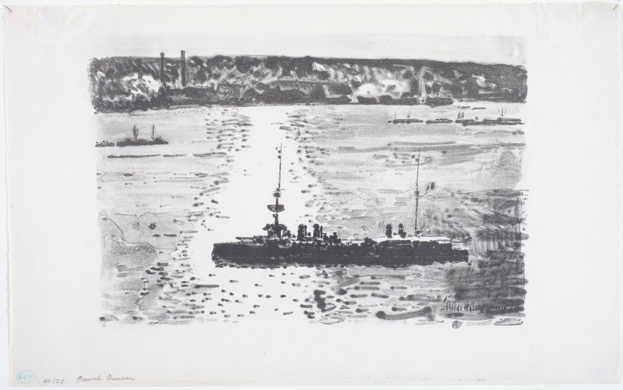 Francouzský křižník (litho) od Childe Frederick Hassam