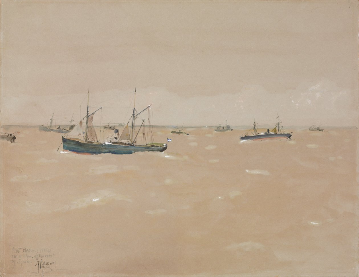 Ovocné parníky na koni u pobřeží Španělska od Childe Frederick Hassam