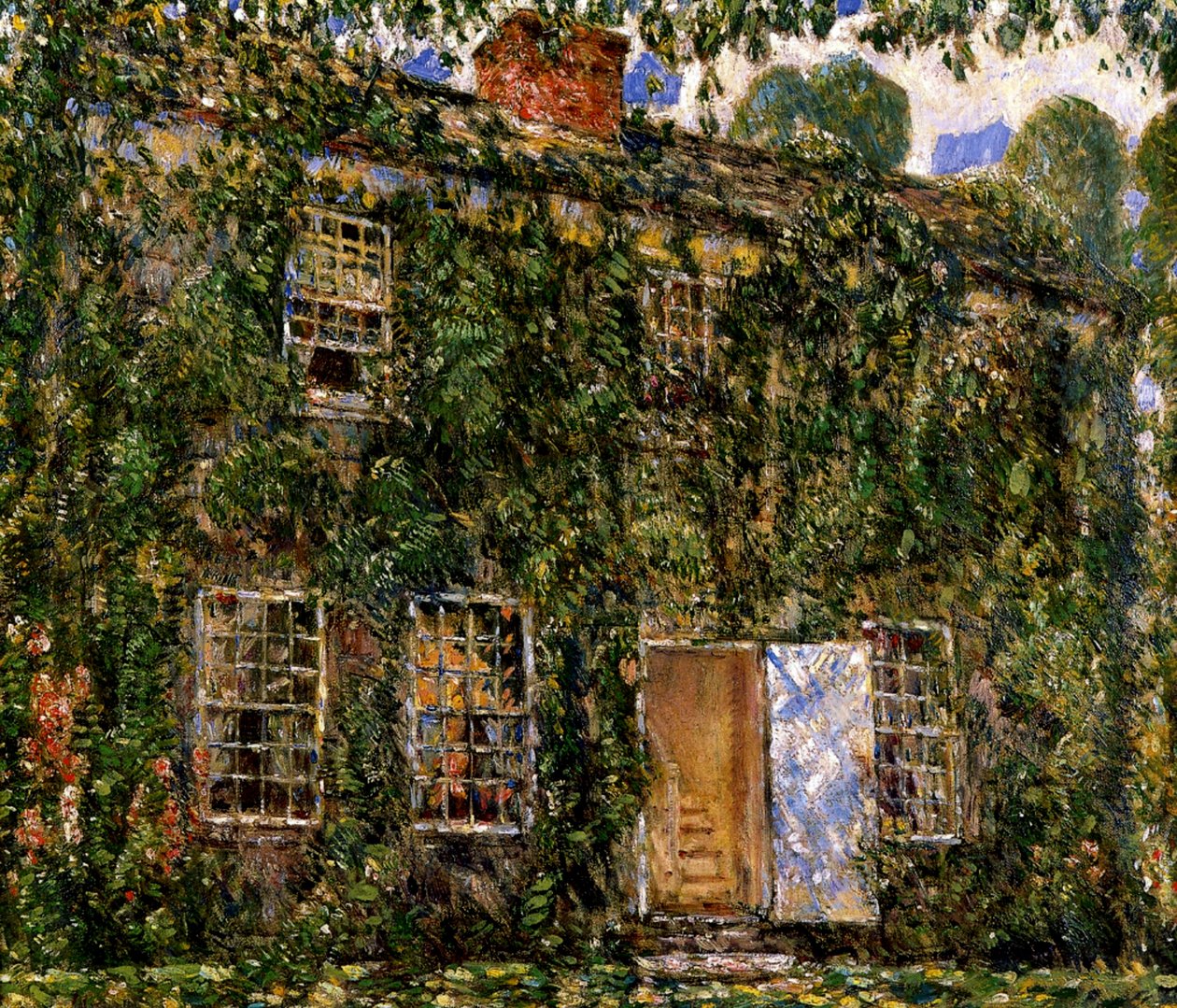 Home Cottage, East Hampton, kolem roku 1916 (olej na plátně) od Childe Frederick Hassam
