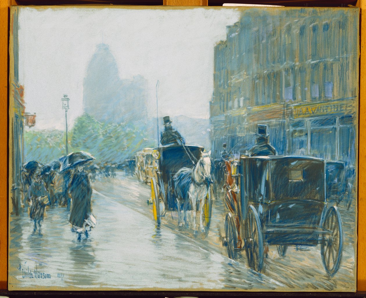 Kabiny tažené koňmi, New York od Childe Frederick Hassam