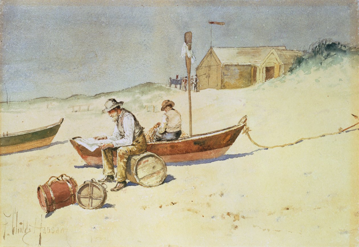 Idle Hours (akvarel na papíře) od Childe Frederick Hassam