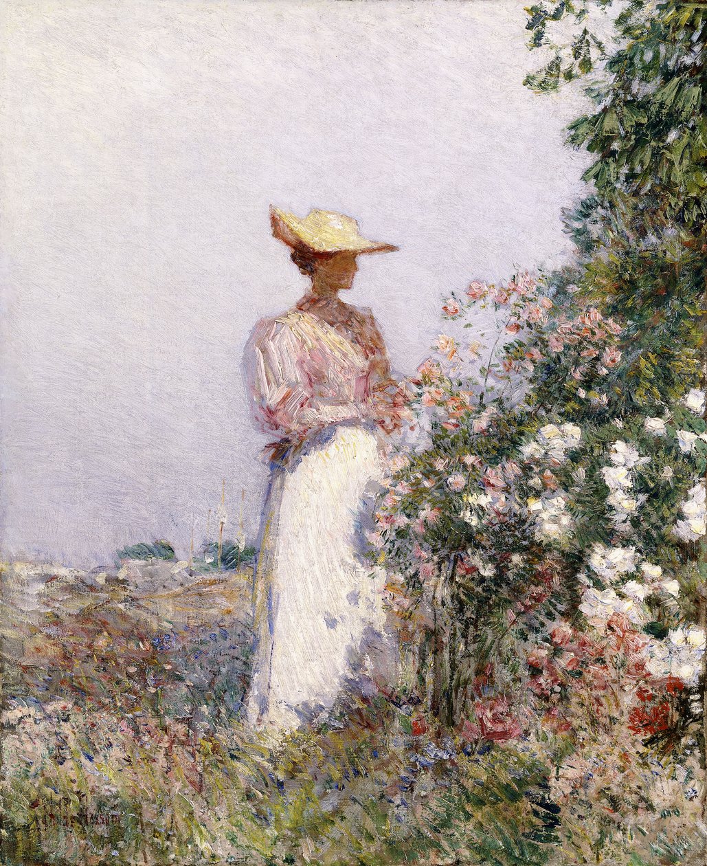Dáma v Květné zahradě od Childe Frederick Hassam