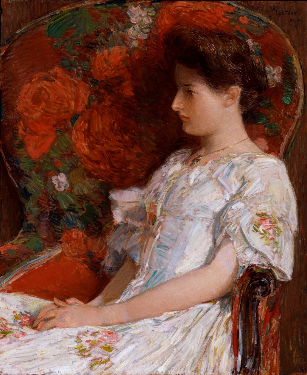 ""Viktoriánská židle"" (Viktoriánská židle) Malba Childe Hassama (1859-1935) Rozměr 76,2 x 63,5 cm Olej na plátně 1906 Smithsonian National Museum od Childe Frederick Hassam