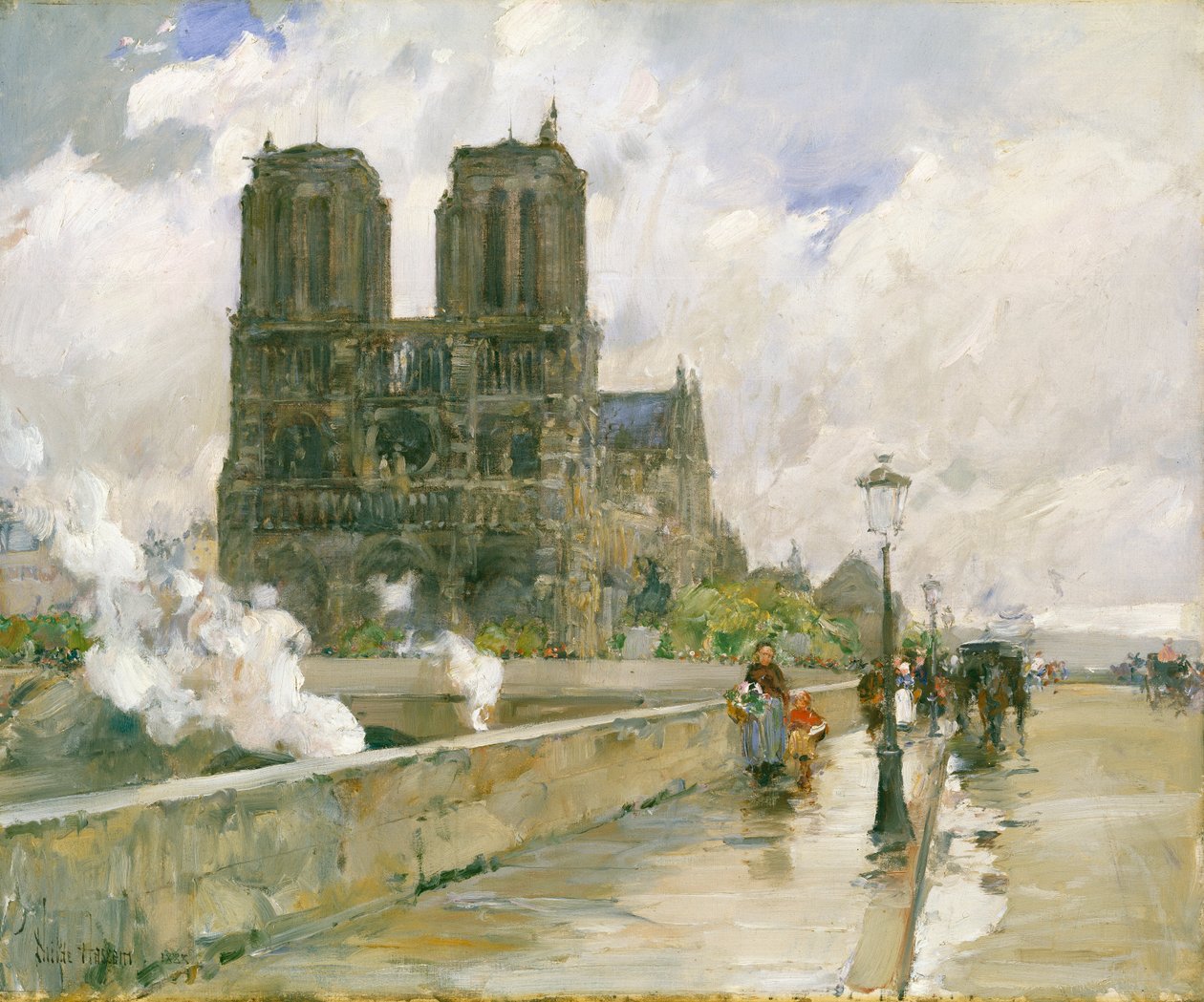 Katedrála Notre Dame, Paříž od Childe Frederick Hassam