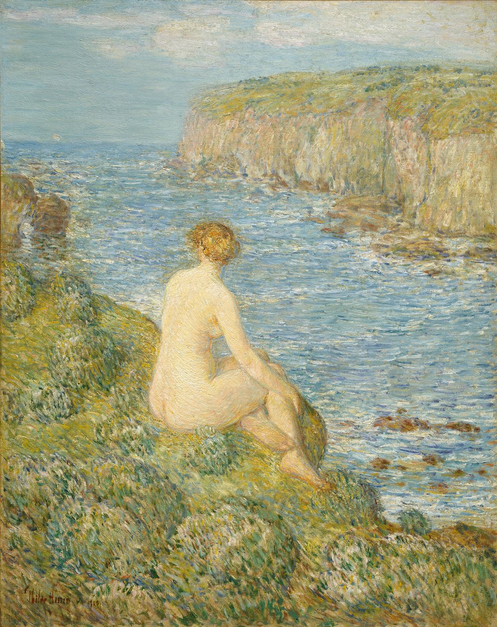 Nymfa a moře od Childe Frederick Hassam