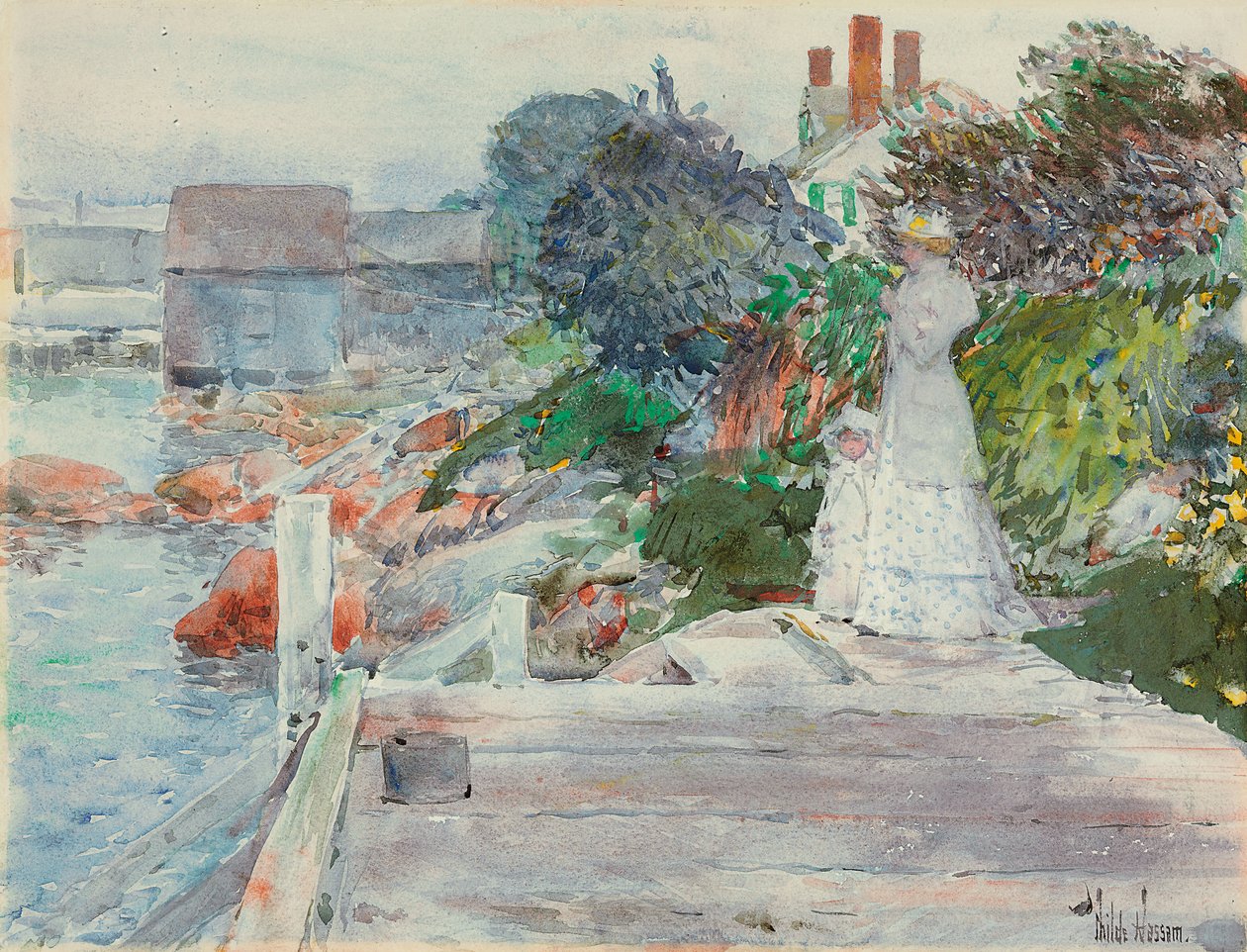 Ocean Front, Gloucester, Massachusetts, cca 1890-95 (akvarel na papíře) od Childe Frederick Hassam