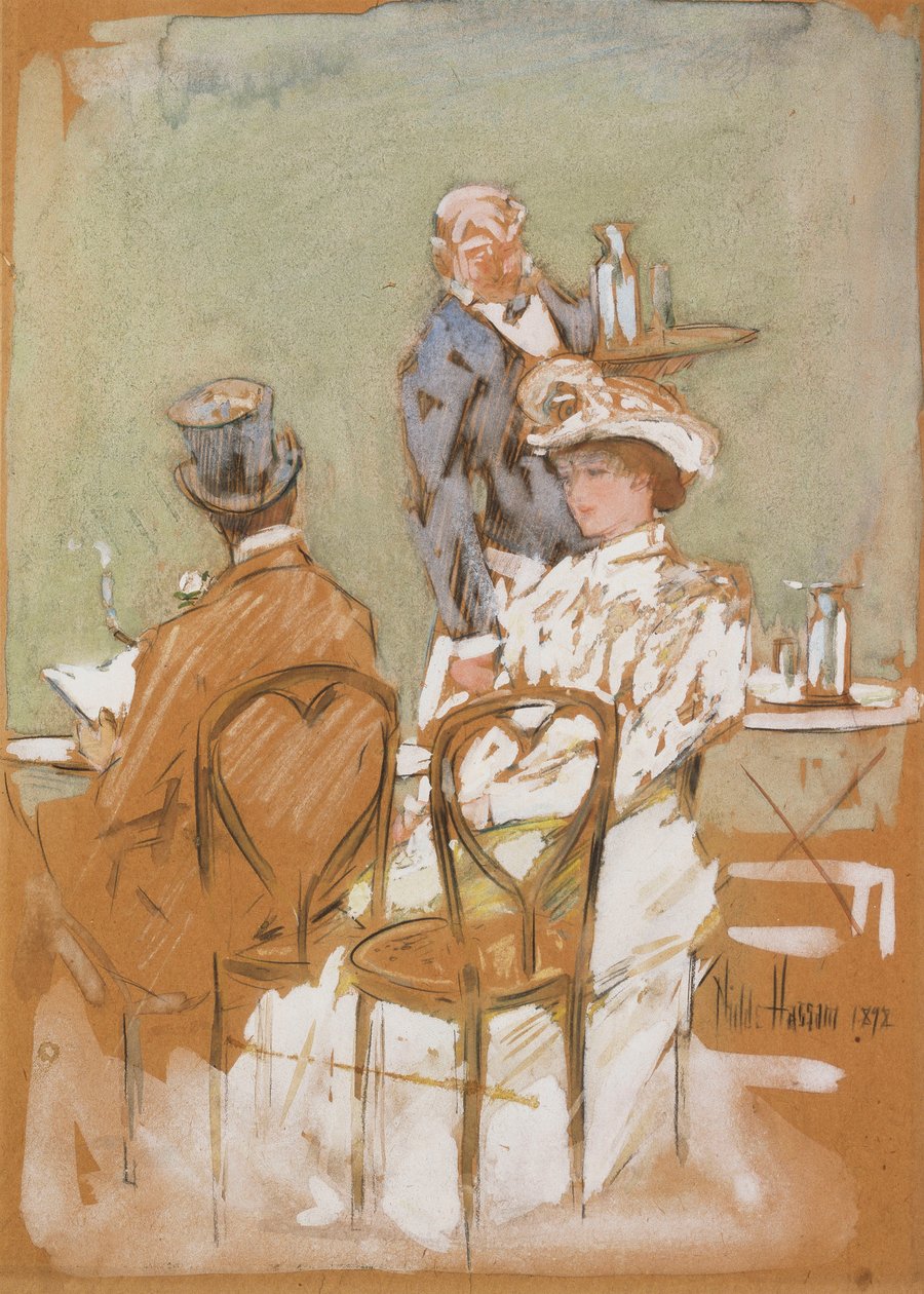 Před kavárnou na Grand Boulevard od Childe Frederick Hassam