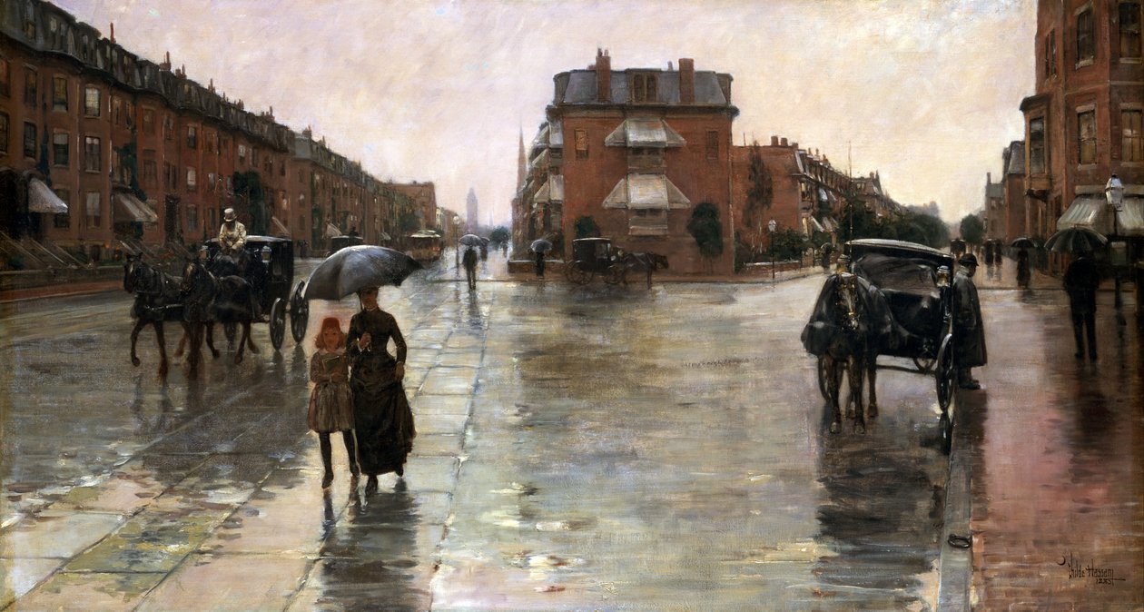 Deštivý den, Boston od Childe Frederick Hassam