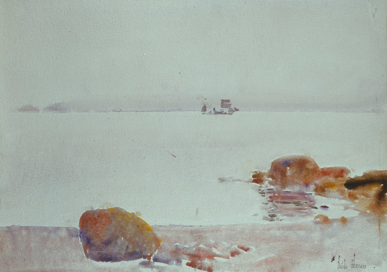Přímořská krajina (akvarel na papíře) od Childe Frederick Hassam