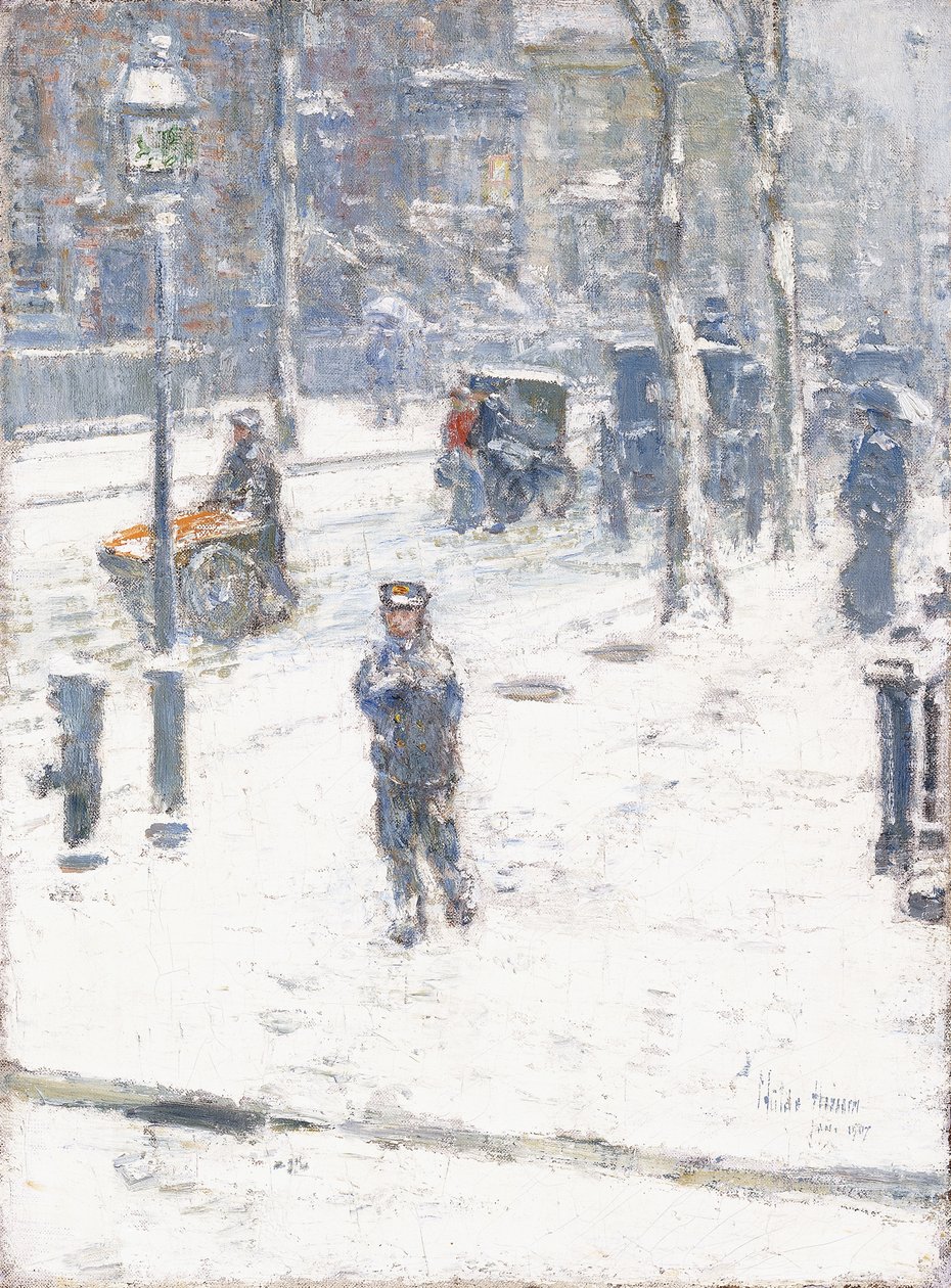 Sněhová bouře, Fifth Avenue, New York od Childe Frederick Hassam