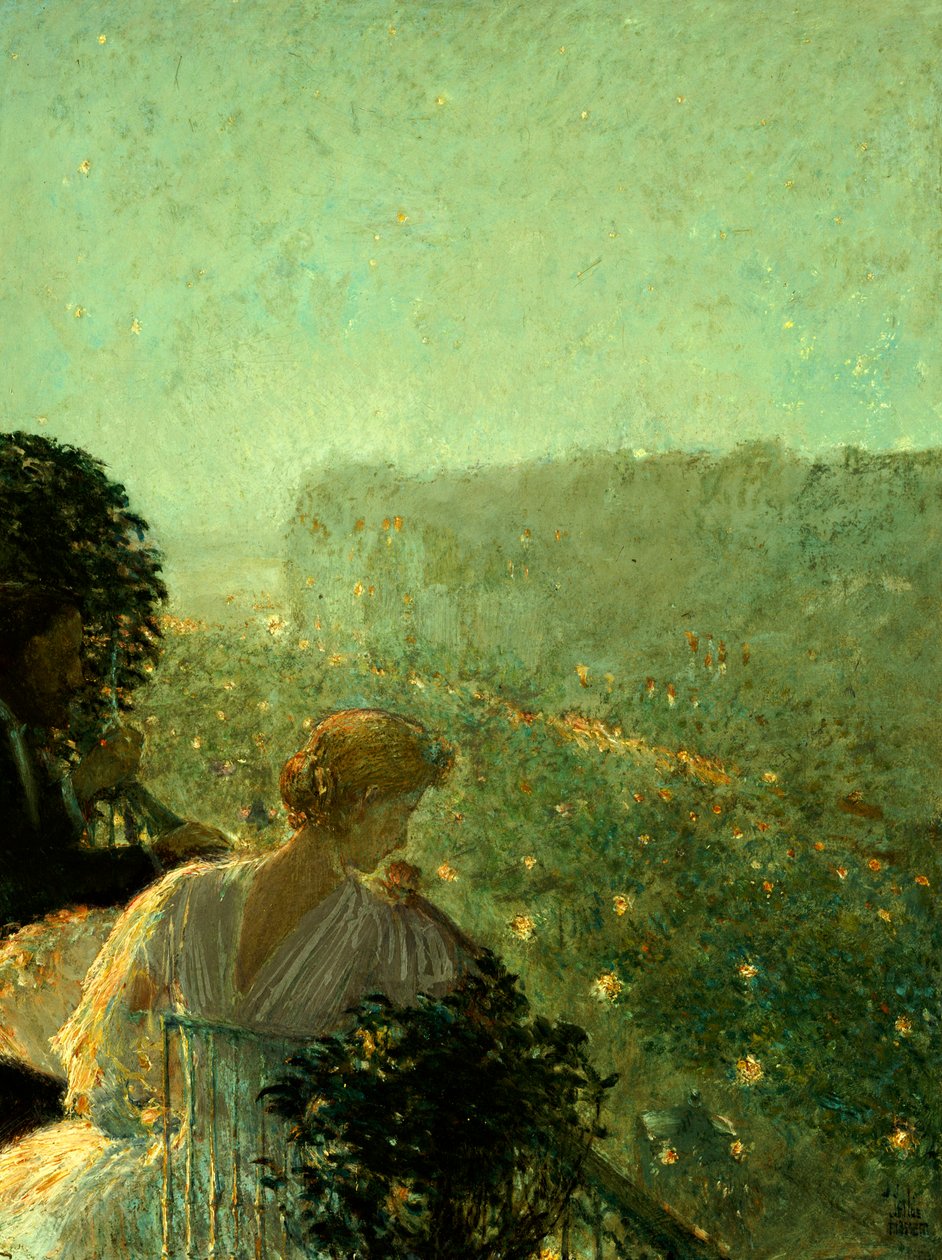Letní večer, Paříž (olej na palubě) od Childe Frederick Hassam