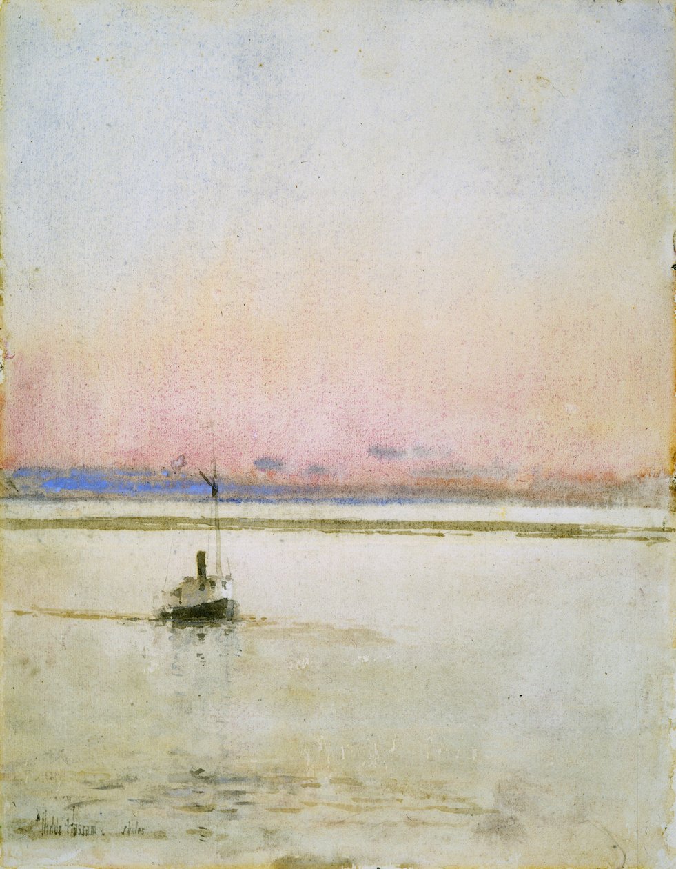 Západ slunce (akvarel na papíře) od Childe Frederick Hassam