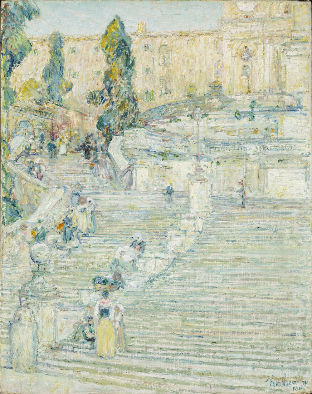 Španělské schody, Řím od Childe Frederick Hassam