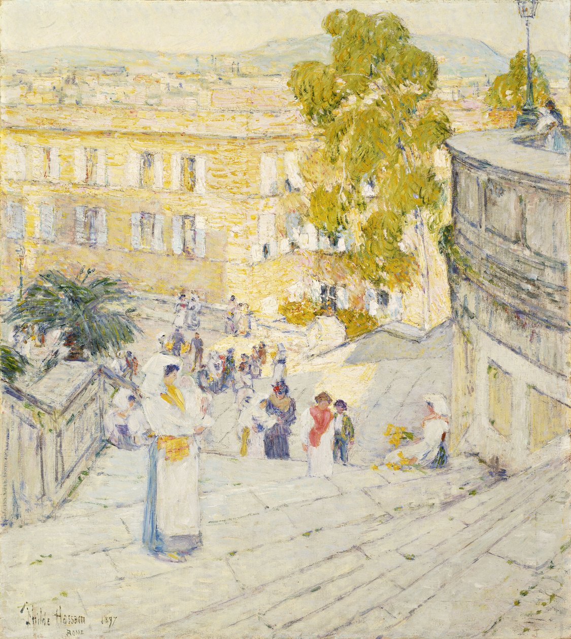 Španělské schody Říma od Childe Frederick Hassam