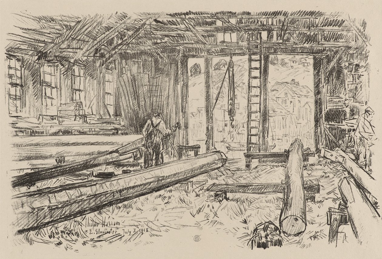 The Spar Shop, Gloucester, 8. července od Childe Frederick Hassam