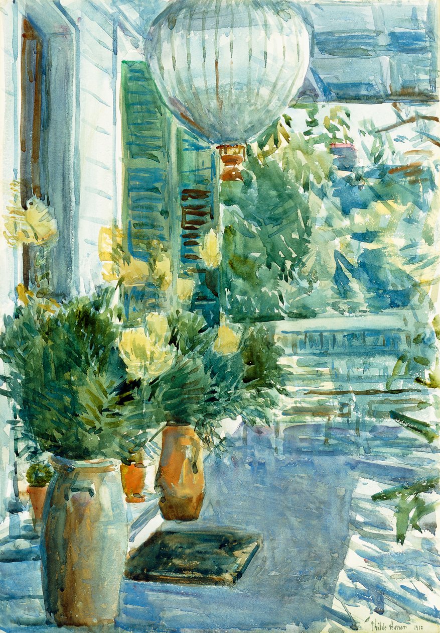 Veranda starého domu od Childe Frederick Hassam