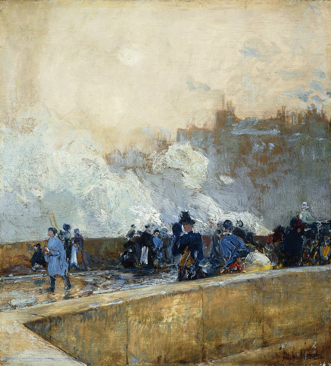 Větrný den, Paříž od Childe Frederick Hassam