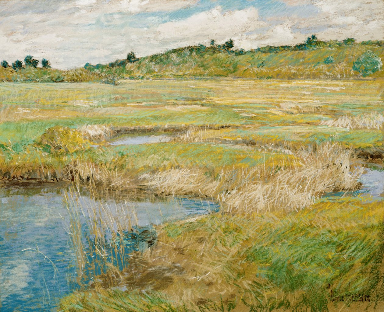 ""prairie a Concord, Massachusetts, Etats Unis"" (The Concord Meadow) Peinture de Childe Hassam (1859-1935) Pastel na plátně vers 1890 Rozměr 45,7x56,2 cm Muzeum umění Nelson-Atkins, Kansas City, Missouri od Childe Frederick Hassam