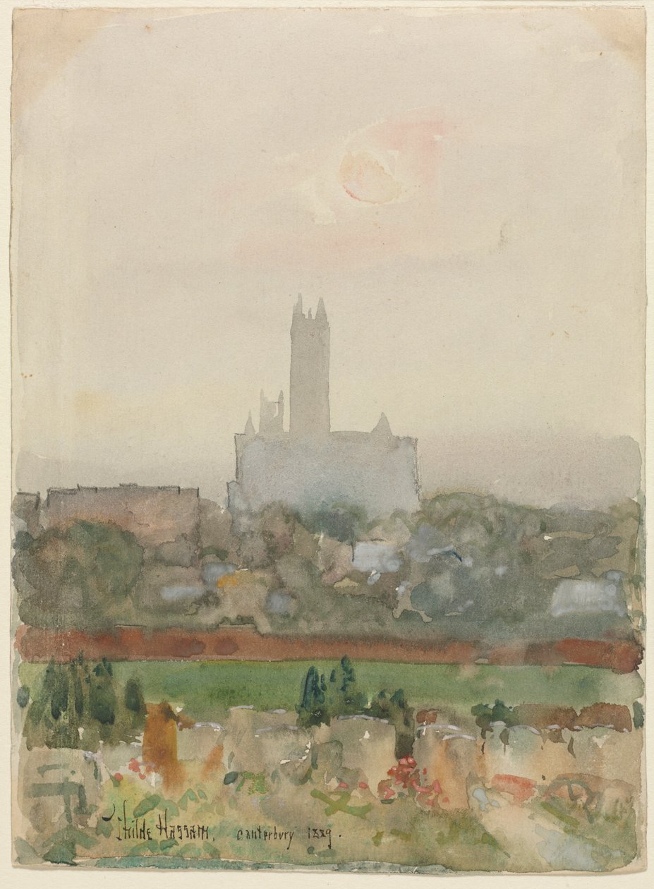 Canterbury Cathedral recto, 1889. od Childe Hassam