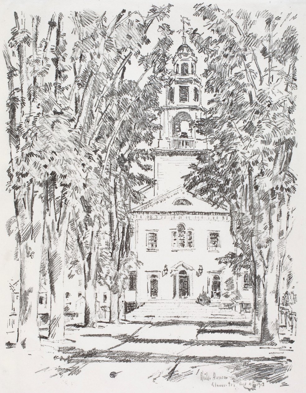Koloniální kostel, Gloucester od Childe Hassam