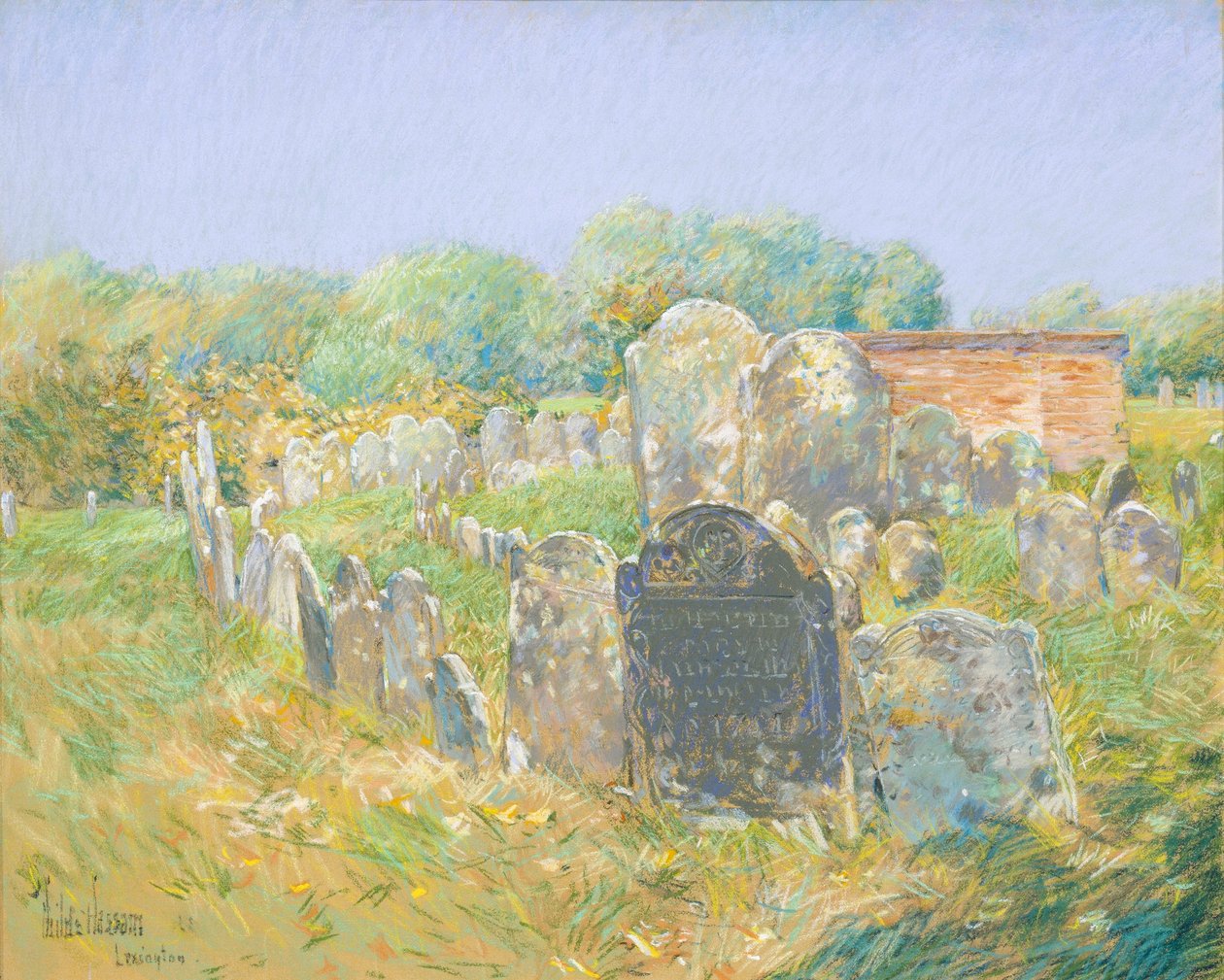 Koloniální hřbitov v Lexingtonu od Childe Hassam