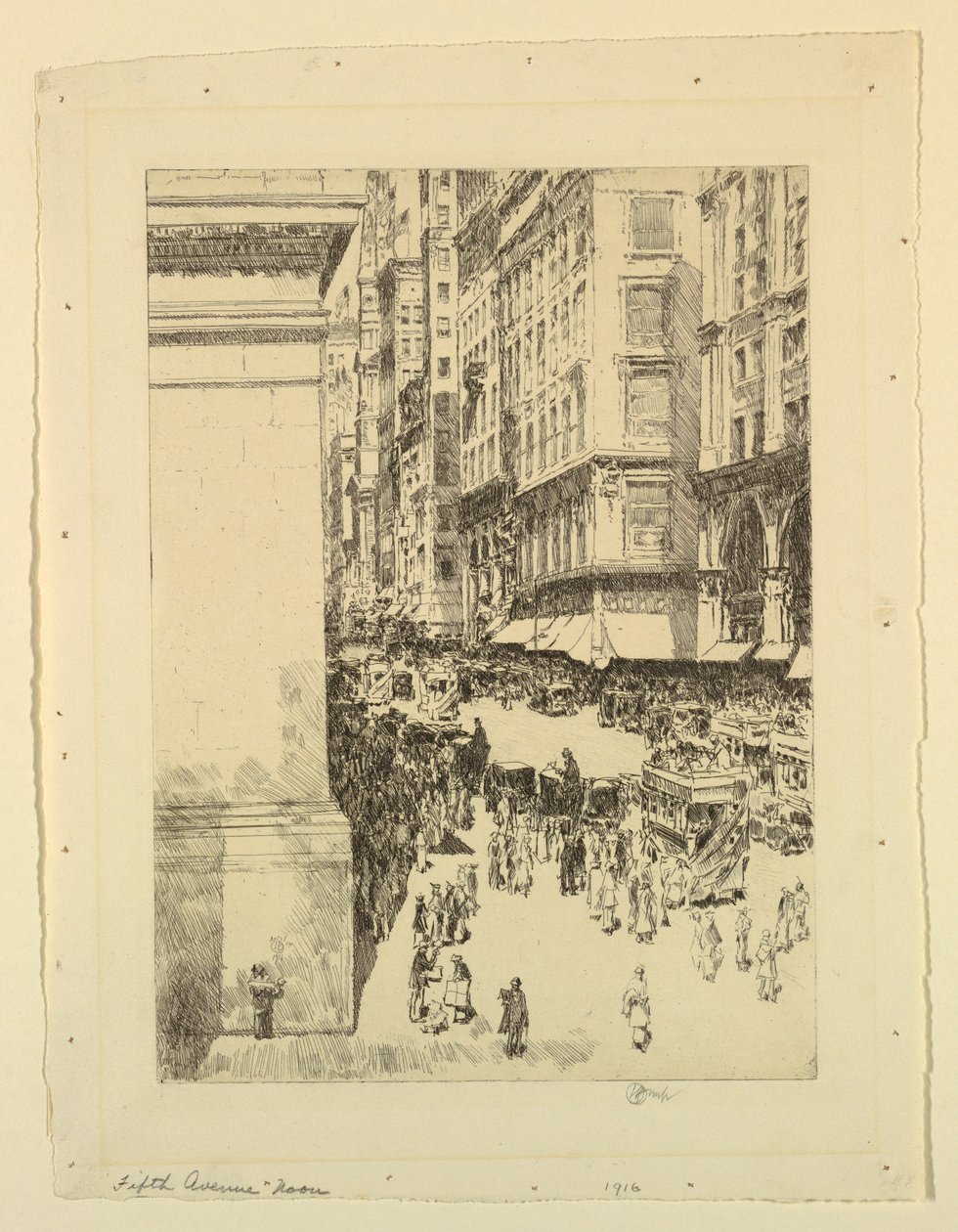 Pátá avenue, poledne od Childe Hassam