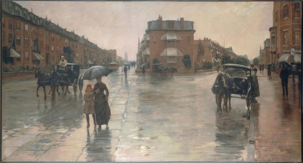 Frederick Childe Hassam (1859-1935). Deštivý den v Bostonu, 1885. Olej na plátně. od Childe Hassam
